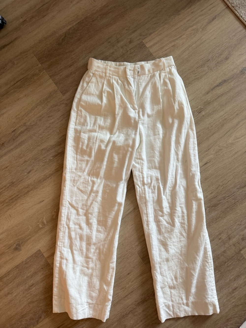 Abercrombie & Fitch white Linen tailored Pants